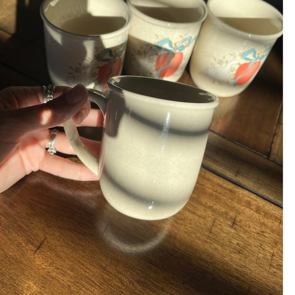 Vintage Set of 4 Mugs- Cottagecore Geese and Apples - Picture 7 of 8